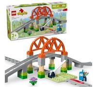 Lego duplo 10426 pack di espansione ponte e binari ferroviari, giochi didattici per bambini 2+, elementi per treno giocattolo