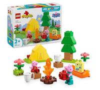 LEGO DUPLO Peppa Pig Gita in Campeggio con Papà - Giochi Montessori per Bambine e Bambini da 2 Anni - con Tenda, Canoa, Falò e 2 Personaggi - Sviluppo Motricità Fine e Abbinamento dei Colori - 10452