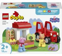 LEGO DUPLO Peppa Pig Trattore e mercato 10468 | Giochi per bambine e bambini da 2 anni, con 2 personaggi, sviluppo motricità fine, set Montessori, idea regalo, 18 pezzi