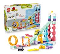 LEGO DUPLO Rampe creative 3 in 1 con veicoli 10478 | Giochi didattici per bambine e bambini da 3 anni, 2 auto da corsa, pista, sviluppo motricità fine, idea regalo, 111 pezzi