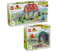 Lego DUPLO - Set di 2 accessori per ferrovia Lego DUPLO con ponte ferroviario e tunnel Lego DUPLO (10425 & 10426), Lego DUPLO estensione per binari a partire dai 2 anni in su