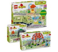 Lego DUPLO - Set di 3 ferroviari con treno DUPLO elettrico, Lego DUPLO ponte ferroviario, tunnel ferroviario e binari ferroviari (10425, 10426 e 10427), Lego DUPLO a partire dai 2 anni in su