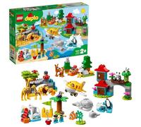 LEGO DUPLO Town Animali del Mondo, Gioco Educativo con Aeroplano Giocattolo, Giochi per Bimbi di 2-5 Anni, 10907