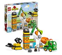 LEGO DUPLO Town Cantiere Edile con Bulldozer, Betoniera e Gru Giocattolo, Idea Regalo per Bambini e Bambine da 2 Anni, Giochi Educativi e Sensoriali con Luci, Suoni e Mattoncini Grandi 10990