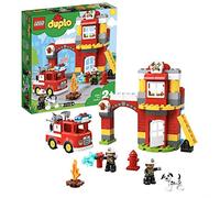 LEGO DUPLO Town Caserma dei Pompieri, Include Camion Giocattolo e 2 Vigili del Fuoco, con Luci e Suoni, per Bambini di 2-5 Anni, 10903