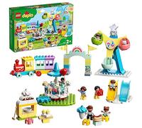 LEGO DUPLO Town Parco dei Divertimenti, Modellino da Costruire con Attrazioni, Scivoli, Giostre e Treno Giocattolo, Set con 7 Minifigure e Accessori, Giochi per Bambini e Bambine da 2 Anni 10956