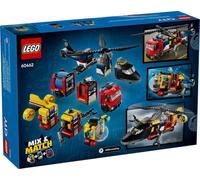 Lego city 60462 3in1 elicottero, autopompa e sottomarino - giocattolo combinabile con 3 minifigure, giochi per bambini 7+