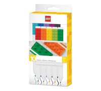 LEGO Iconic Articoli da Scrittura confezione da 10: Creativo Penna a Gel Asciugatura Rapida con Piastrella LEGO - Set di 10 Colori, Punta Fine 0.7 - Strumento da Scrittura per Ufficio