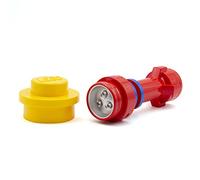 LEGO FL4A - Torcia a LED con manico della spada LEGO oversize - portatile, leggera e colorata - con funzione di spegnimento automatico e 3 batterie AAA - rosso/blu/giallo