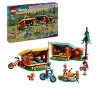 LEGO Friends Cabine Relax al Campo Avventure, Giochi Educativi per Bambine e Bambini da 7 Anni, Campeggio Giocattolo da Costruire con 3 Personaggi, 2 Mountain Bike e una Volpe, Idee Regalo 42624