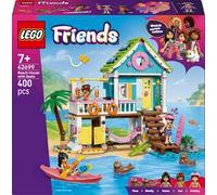 LEGO Friends Casa sulla Spiaggia con Foche Giocattolo - Miniatura da Costruire con 3 Mini Bamboline, 2 Animali Marini e Accessori tra cui Tavola da Surf e Kayak - Regalo per Bambine da 7 Anni - 42699