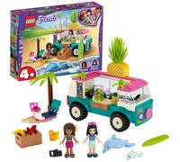 lego friends - il furgone dei frullati - playset con emma, 2 delfini e una spiaggia - 41397