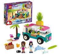 lego friends - il furgone dei frullati - playset con emma, 2 delfini e una spiaggia - 41397