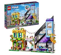 LEGO Friends Negozio di Design e Fioraio del Centro, Giochi per Bambini, Bambine, Ragazzi e Ragazze da 12 Anni, Edificio Modulare da Personalizzare e Decorare con 9 Personaggi 2023 41732