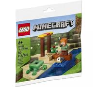 lego minecraft - la spiaggia delle tartarughe - lego 30432 -raro- minecraft polybag set 46pz anni 6+