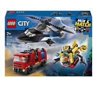 LEGO City - 60462 Elicottero, Autopompa e Sottomarino - 1 pz.