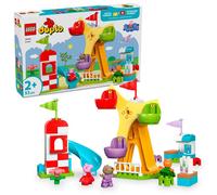 LEGO DUPLO Peppa Pig Luna Park - Gioco per la Motricità Fine per Bambini da 2 Anni - Ruota Panoramica, Scivolo, Bar e 3 Figure tra cui Candy Gatto e Danny Cane - Attività per Sviluppo Precoce - 10453