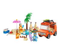 lego bluey - vacanza sulla spiaggia della famiglia di bluey - lego 11202 bingo e chilli, 2 surf, castello sabbia 133pz anni 4+