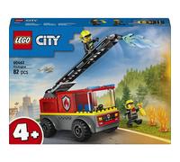 City 60463 Autopompa con Scala, Camion Giocattolo dei Pompieri con 2 Minifigure, Giochi Educativi per Bambini da 4 Anni, Giochi di costruzione Camion Giocattolo dei Pompieri con 2 Minifigure, Giochi E