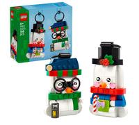 LEGO Pupazzi di neve ornamentali 40812 | Giochi per bambine da 6 anni, giocattolo di Natale di arti e mestieri, con 2 personaggi e accessori, idea regalo, 168 pezzi