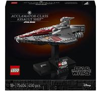 LEGO Star Wars Nave d’assalto di classe Acclamator 75404 | Set per adulti, modellino da costruire di astronave da collezione, supporto e targhetta, regalo per uomo o donna, 450 pezzi