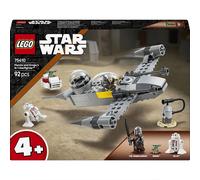 Lego star wars 75410 n-1 starfighter di mando e grogu con 3 personaggi, astronave giocattolo da costruire per bambini 4+