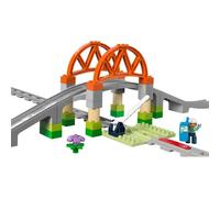 Lego duplo 10426 pack di espansione ponte e binari ferroviari, giochi didattici per bambini 2+, elementi per treno giocattolo
