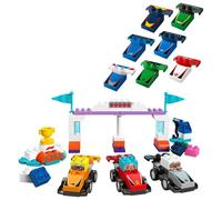 Lego duplo 10445 auto da corsa e piloti team f1, macchina giocattolo da costruire, giochi creativi e didattici per bambini 2+