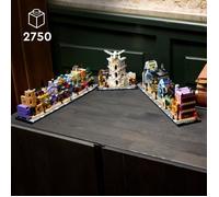 Lego harry potter 76444 negozi di magia di diagon alley, kit modellismo per adulti in microscala con edifici e 12 personaggi