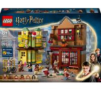 LEGO Harry Potter Accessori di Prima Qualità per il Quidditch e Gelateria - 2 Negozi Giocattolo di Diagon Alley, 6 Personaggi e Accessori come la Scopa Nimbus 2000 - Regalo per Bambini da 8 Anni 76452
