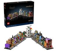 Lego harry potter 76444 negozi di magia di diagon alley, kit modellismo per adulti in microscala con edifici e 12 personaggi