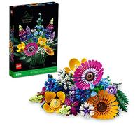 LEGO Icone Wildflower Bouquet 10313 - Set di fiori artificiali con papaveri e lavanda, collezione per adulti, decorazione unica per la casa, pezzo botanico per moglie, fiori primaverili