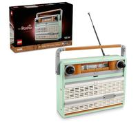 LEGO Icons 10334 - Set di edifici radio retrò per adulti, decorazione per la casa per camera da letto, soggiorno, scrivania, estetica vintage con effetti sonori e integrazione con smartphone, regalo