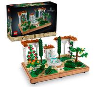 Lego icons 10359 il giardino della fontana, modellino da costruire per adulti da collezione, idea regalo per donna o uomo