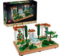 Lego icons 10359 il giardino della fontana, modellino da costruire per adulti da collezione, idea regalo per donna o uomo