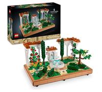 Lego icons 10359 il giardino della fontana, modellino da costruire per adulti da collezione, idea regalo per donna o uomo