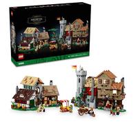 LEGO Icons Medieval Town Square Build and Display Model, Classic Castle Set Reimagined with 8 Medieval Minifigures, Explore the Medieval Village of Felsa in this Building Set for History Lovers, 10332
