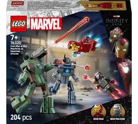 LEGO ǀ Marvel Iron Man e War Machine Contro i Droni Hammer - Giocattolo da Costruire con 2 Minifigure e 2 Action Figure con Shooter - Regalo da Supereroi per Bambini da 7 Anni in su - 76320