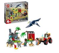 LEGO Jurassic World Centro di Soccorso dei Baby Dinosauri, Giocattolo per Bambini e Bambine da 4 Anni in su, Set con Mini Triceratopo, Anchilosauro e Velociraptor, Regalo Amanti degli Animali 76963