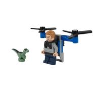 LEGO Jurassic World: Owen Grady Minifigure con Jetpack e Baby Raptor