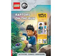 LEGO® Jurassic World™: Raptors on the Run Activity Book (with Kenji minifigure, baby raptor and accessories)