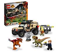 LEGO Jurassic World Trasporto del Piroraptor e del Dilofosauro, Set con 2 Dinosauri Giocattolo, Fuoristrada e 3 Minifigure, Giochi per Bambini e Bambine da 7 Anni in su, Idea Regalo Fan dei Dino 76951