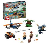 LEGO Jurassic World Velociraptor: Salvataggio in Biplano, Set con Aereo e Dinosauri Giocattolo per Bambini di 4+ Anni, 75942