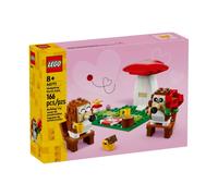 Lego 40711 l'appuntamento romantico dei ricci, giochi creativi per bambini 8+ con 2 animali giocattolo, un fungo e una base