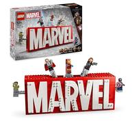 lego marvel - logo e minifigure marvel - lego 76313 con supereroi hulk,thor,iron man,black widow,captain america 931pz anni 12+