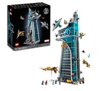 Lego marvel 76269 torre degli avengers, kit modellismo per adulti con modellino di aereo e 31 minifigure, regalo uomo o donna