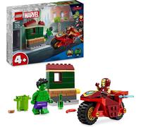 Lego Marvel 76287 Iron Man Con Moto E The Hulk, Giocattolo Con 2 Minifigure Di Supereroi Avengers, Giochi Per Bambini 4+
