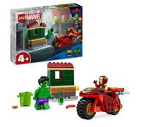 Lego Marvel 76287 Iron Man Con Moto E The Hulk, Giocattolo Con 2 Minifigure Di Supereroi Avengers, Giochi Per Bambini 4+