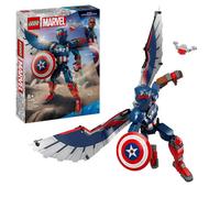 lego marvel - nuovo personaggio costruibile di captain america - lego 76296 action figure con scudo e ali anni 8+ 259pz