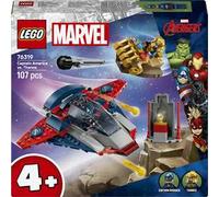 LEGO ǀ Marvel Capitan America Contro Thanos - Giocattolo Avengers con Aereo e 2 Minifigure con Accessori Incluso lo Scudo di Cap - Regalo da Supereroi per Bambini da 4 Anni in su - 76319